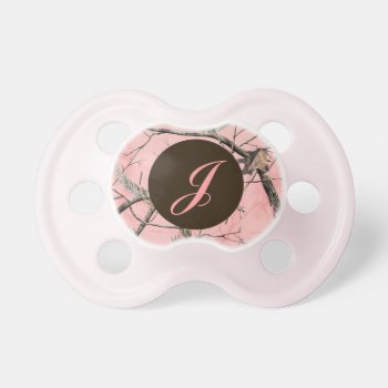 Pink Camo Initial Pacifier by delightfulphoto at Zazzle