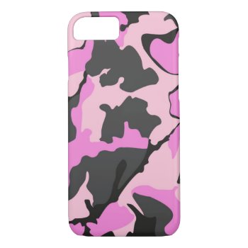 Pink Camo  Iphone 7 Barely There Case by StormythoughtsGifts at Zazzle