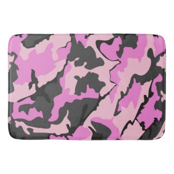 Pink Camo  Large Bath Mat by StormythoughtsGifts at Zazzle
