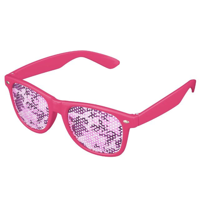 Pink Camo Lens Sunglasses/ Shades (Angled)