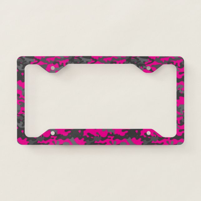 Pink CAMO License Plate Frame (Front)