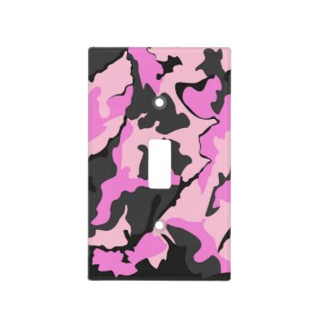Pink Camo Light Switch Cover by StormythoughtsGifts at Zazzle