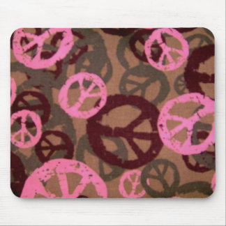 pink camo look Peace Signs Mousepad