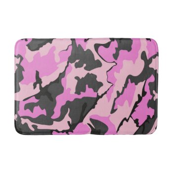 Pink Camo  Medium Bath Mat by StormythoughtsGifts at Zazzle
