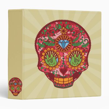 Pink Camo Mexican Day Of The Dead Sugar Skull 3 Ring Binder by TattooSugarSkulls at Zazzle