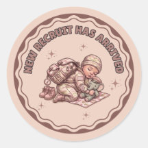 Pink Camo Military Girl Sticker New Recruit