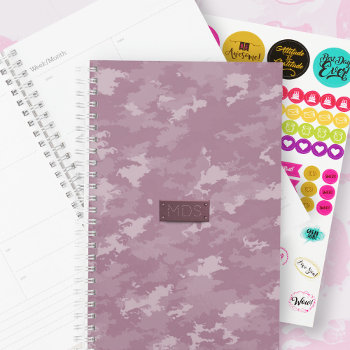 Pink Camo Modern Camouflage Monogram Planner by mothersdaisy at Zazzle
