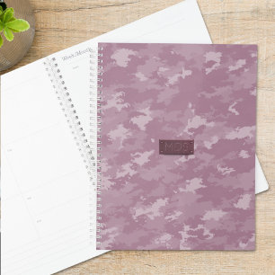 Pink Camo Modern Camouflage Monogram Planner