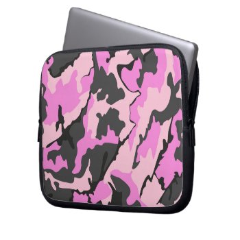 Pink Camo  Neoprene 10" Laptop Computer Sleeve by StormythoughtsGifts at Zazzle