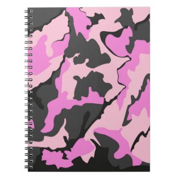 Pink Camo  Notebook (80 Pages B&w) by StormythoughtsGifts at Zazzle