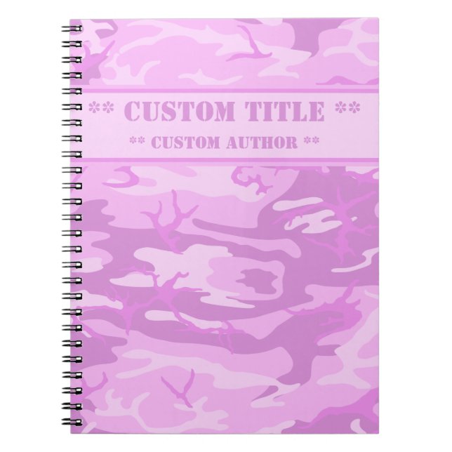 Pink Camo Notebook w/ Title/Author Block (Front)
