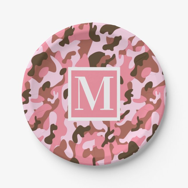 Pink Camo Paper Plates (Front)