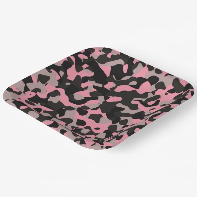 Pink Camo   Paper Plates (Angled)