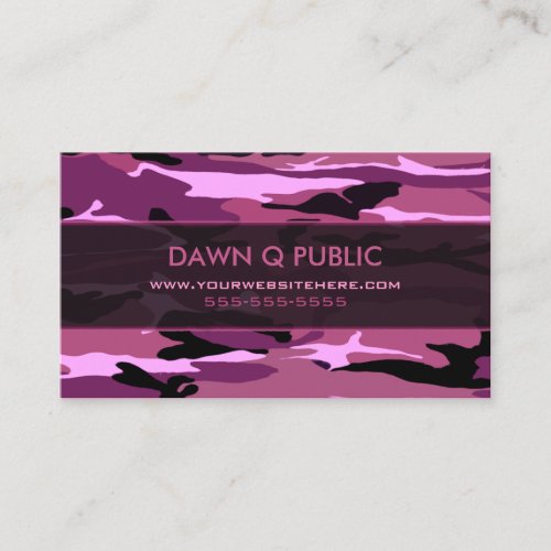 Pink Camo Pattern Business Card