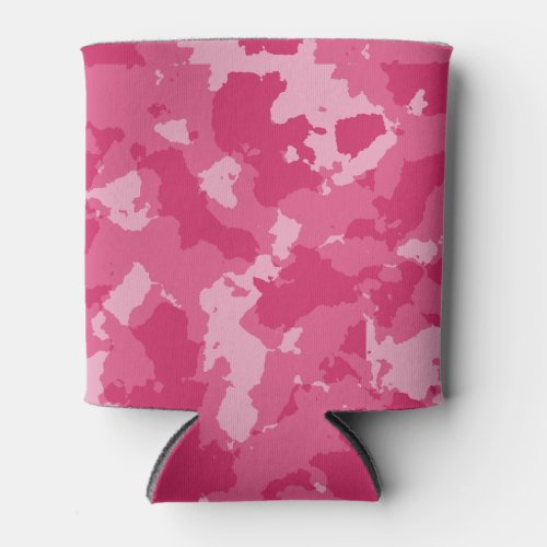 Pink Camo Pattern Can Cooler