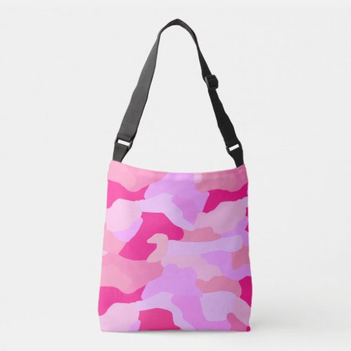 Pink Camo Pattern  Crossbody Bag