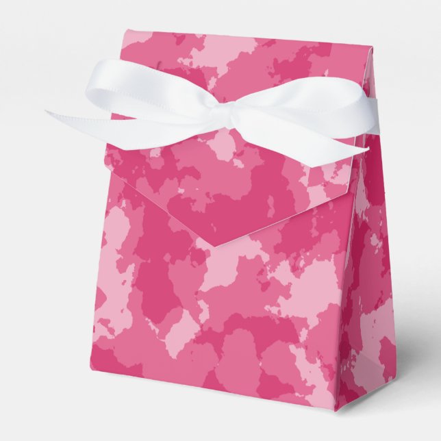 Pink Camo Pattern Favor Boxes (Front Side)