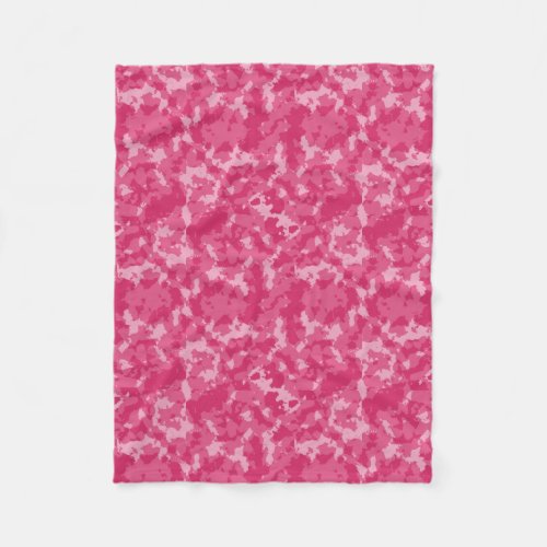 Pink Camo Pattern Fleece Blanket