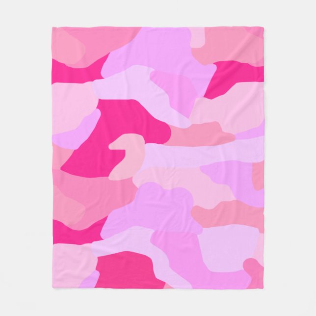 Pink Camo Pattern  Fleece Blanket (Front)