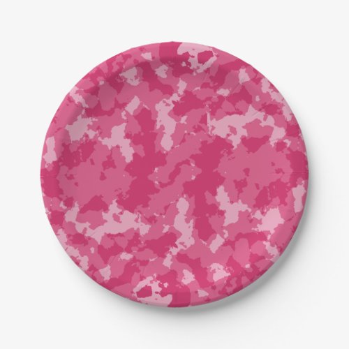 Pink Camo Pattern Paper Plates