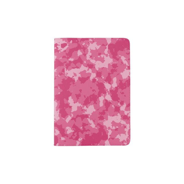 Pink Camo Pattern Passport Holder (Front)