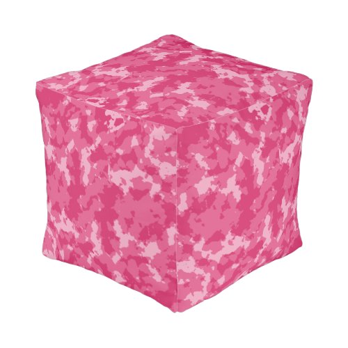 Pink Camo Pattern Pouf