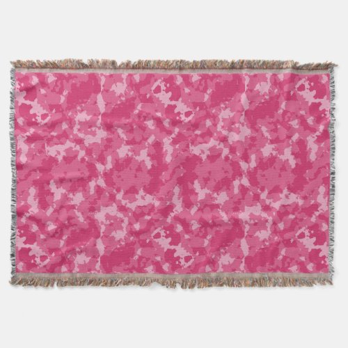 Pink Camo Pattern Throw Blanket