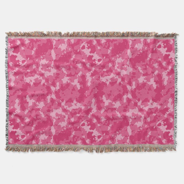 Pink Camo Pattern Throw Blanket (Front)