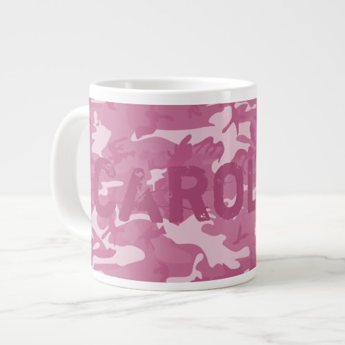 Pink Camo Personalized Giant Coffee Mug