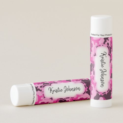 Pink Camo Personalized Lip Balm