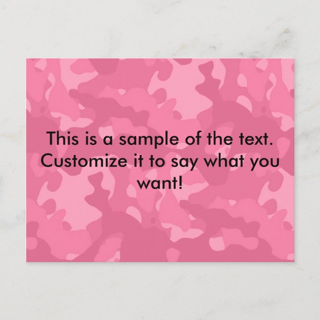 Pink Camo Postcard (Front)