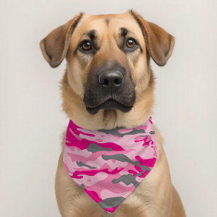 Pink Camo Print Pet Bandana Collar