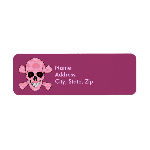 Pink Camo Red Eyes Skull Crossbones Address Labels