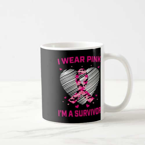 Pink Camo Ribbon Breast Cancer Awareness Survivor  Coffee Mug