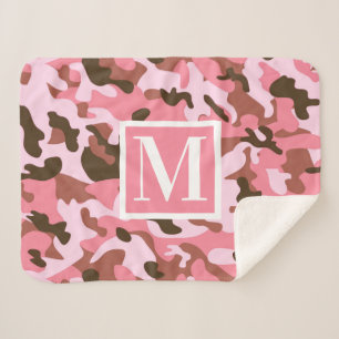 Pink Camo Sherpa Blanket