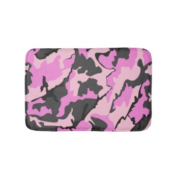 Pink Camo  Small Bath Mat by StormythoughtsGifts at Zazzle