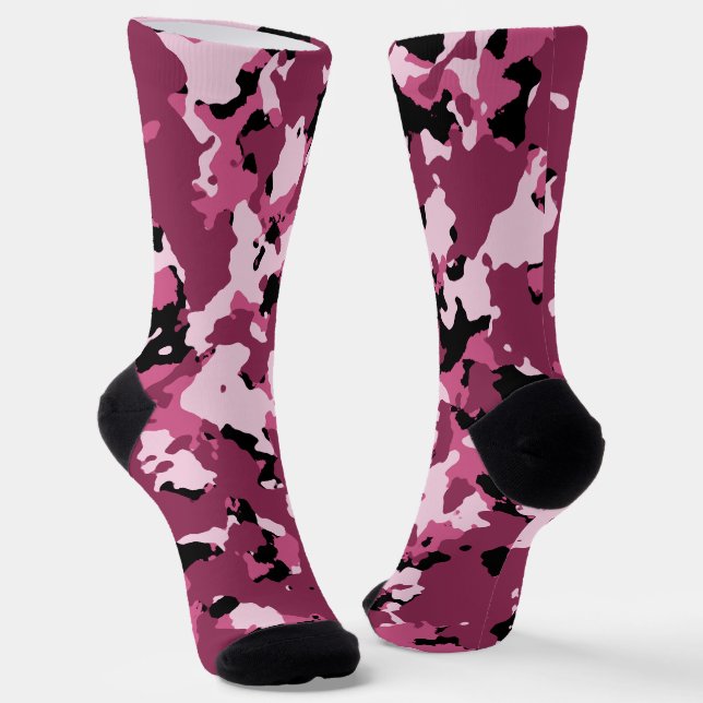 Pink Camo Socks (Angled)