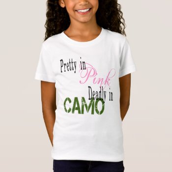 Pink & Camo T-shirt by delightfulphoto at Zazzle