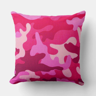 Pink Camo Throw Pillow