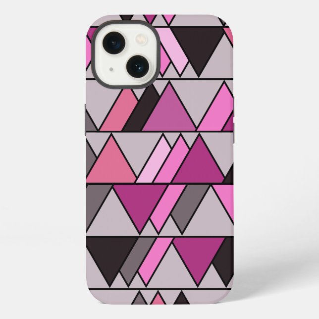 Pink Camo Triangles  Iphone Case (Back)