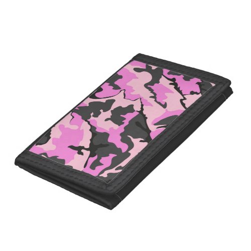 Pink Camo TriFold Nylon Wallet