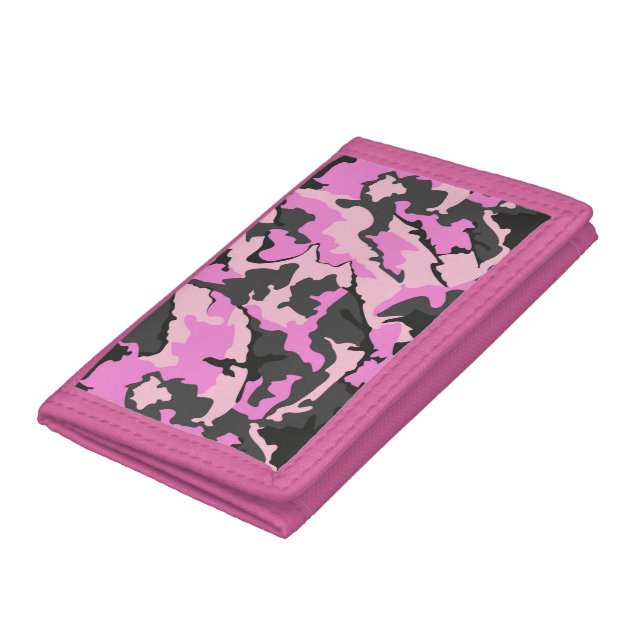 Pink Camo, TriFold Nylon Wallet (Bottom)