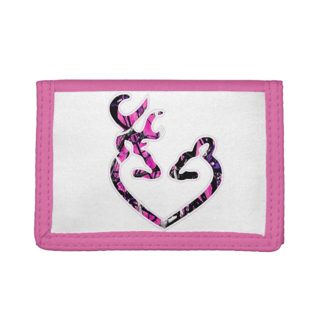 Pink Camo Trifold Wallet (Front)