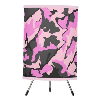 Pink Camo  Tripod Lamp by StormythoughtsGifts at Zazzle