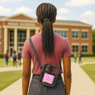 Pink Camo With Monogram Clear Crossbody Bag