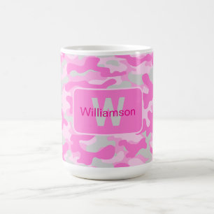 Pink Camo With Personalization Coffee Mug