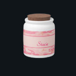 Pink Camoflage Candy Jar<br><div class="desc">Customize any monogram or name on this so girly pink camouflage</div>