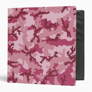 Pink camouflage 3 ring binder