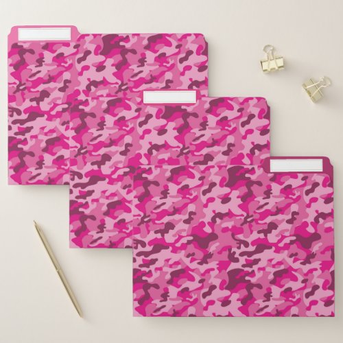 Pink Camouflage Abstract Pattern Custom File Folder