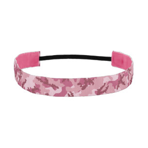 Pink camouflage athletic headband